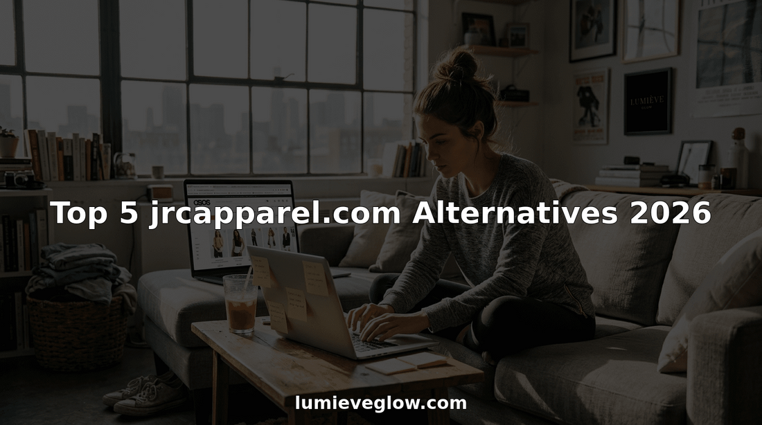 Woman browsing fashion retail websites at home