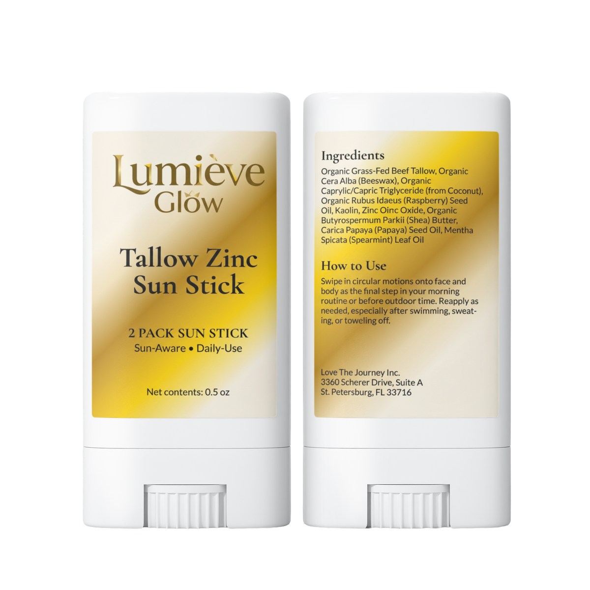 2 Pack Tallow Zinc Sun Stick