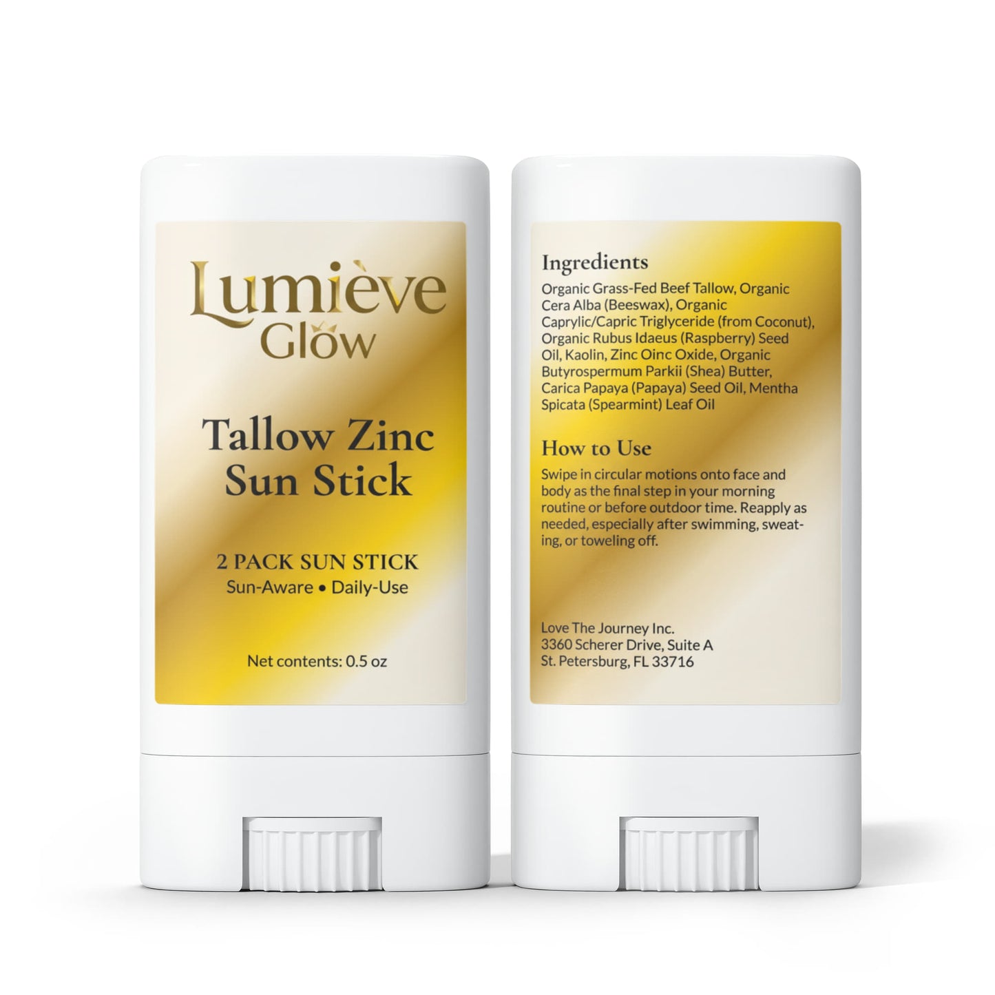 2 Pack Tallow Zinc Sun Stick