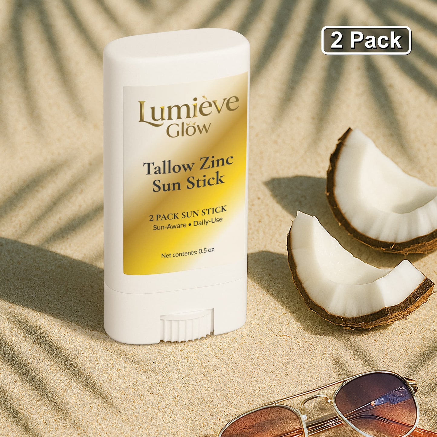 2 Pack Tallow Zinc Sun Stick