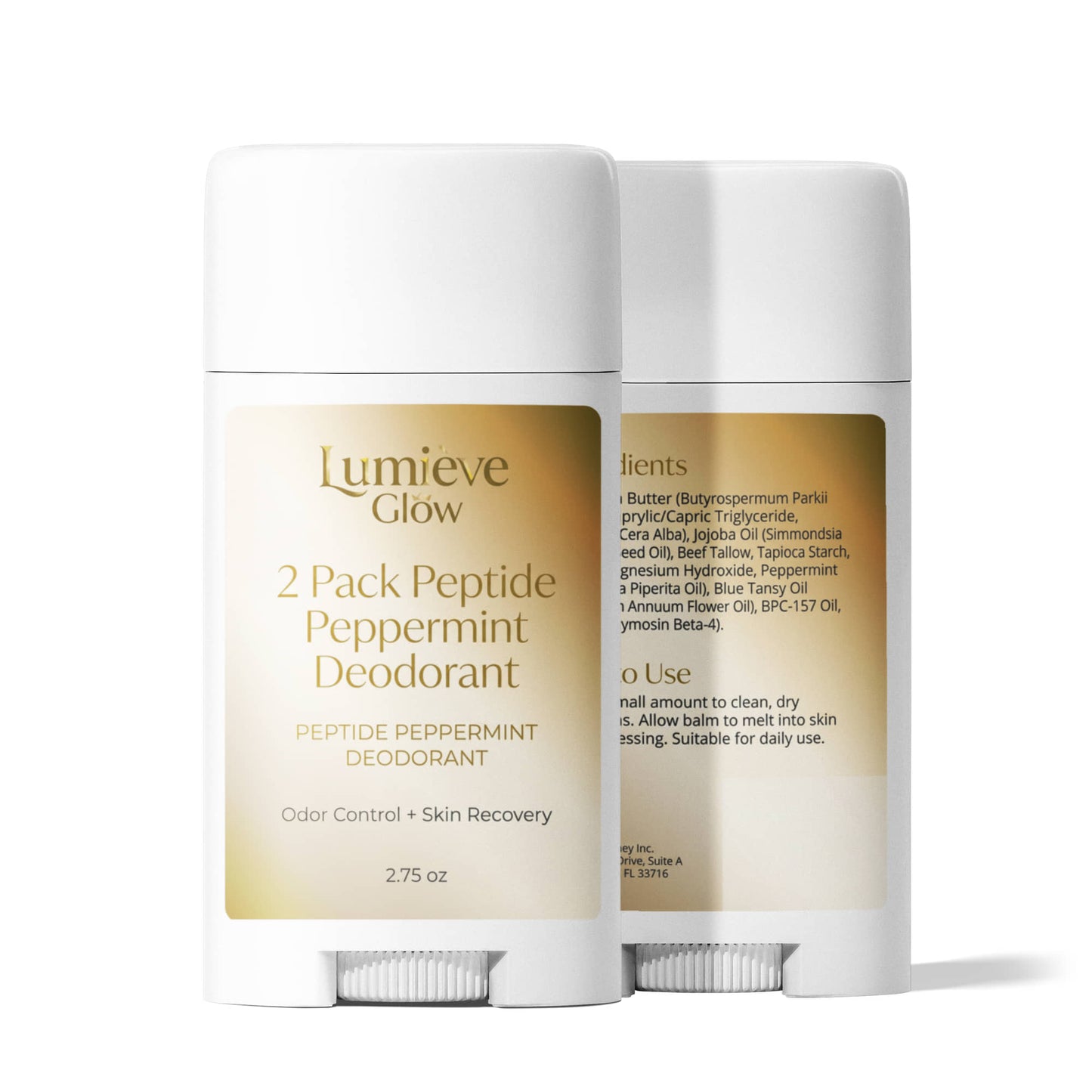 2 Pack Peptide Peppermint Deodorant