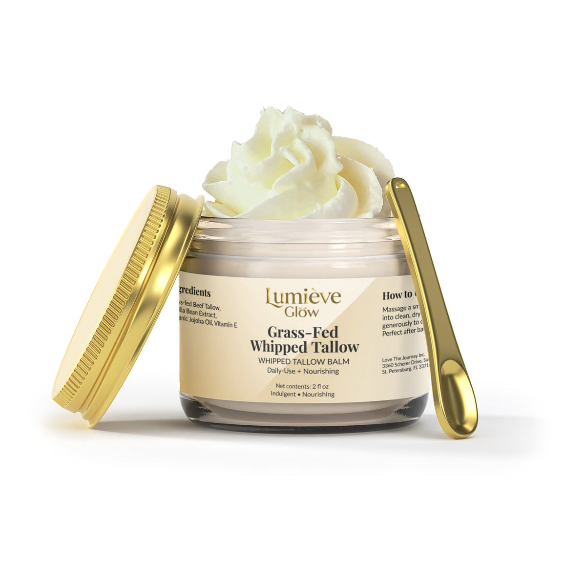 Whipped Grass-Fed Tallow Balm with Vanilla Bean